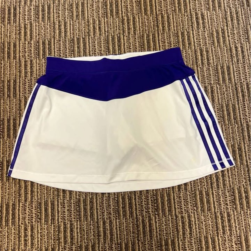 Adidas Climate Women’s White Purple Tennis Skirt Size Medium Brief Lined